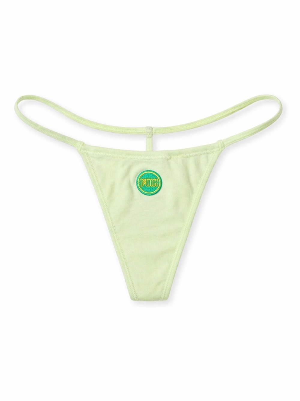 Victoria’s Secret PINK Light Green Logo Thong Low Rise Minimal Coverage